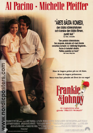 Frankie and Johnny 1991 poster Al Pacino Michelle Pfeiffer Hector Elizondo Garry Marshall Romantik