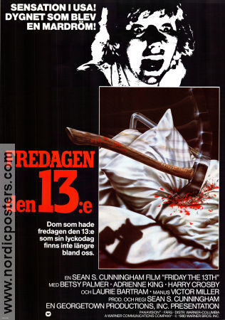 Fredagen den 13e 1980 poster Betsy Palmer Adrienne King Sean S Cunningham