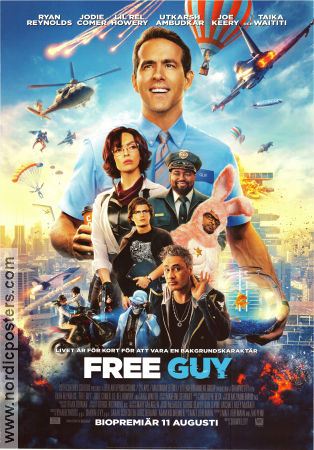 Free Guy 2021 poster Ryan Reynolds Jodie Comer Taika Waititi Shawn Levy