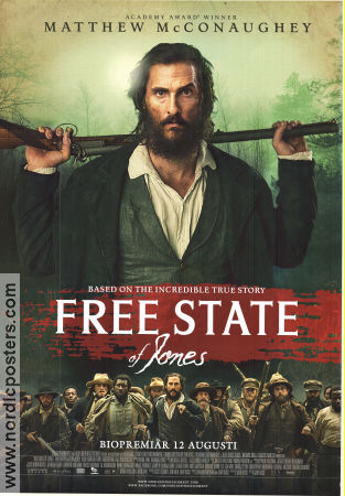 Free State of Jones 2016 poster Matthew McConaughey Gugu Mbatha-Raw Mahershala Ali