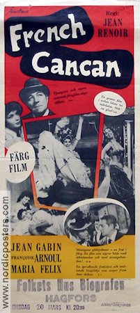 French Can-Can 1955 poster Jean Gabin Francoise Arnoul Jean Renoir Dans