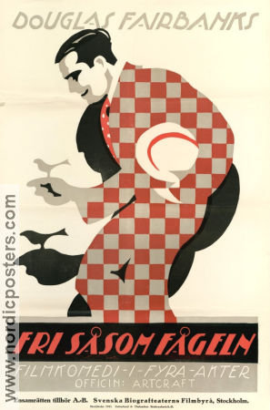 Fri såsom fågeln 1918 poster Douglas Fairbanks Marjorie Daw Allan Dwan