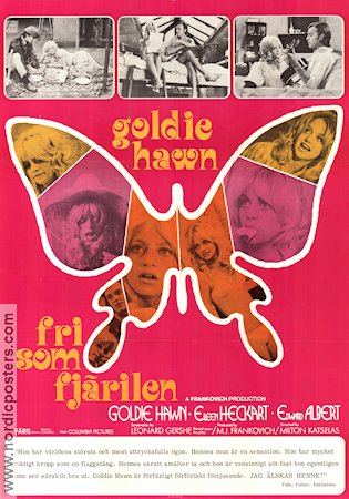 Fri som fjärilen 1972 poster Goldie Hawn Edward Albert Eileen Heckart Milton Katselas