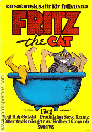 Fritz the Cat 1972 poster Skip Hinnant Ralph Bakshi Affischkonstnär: Robert Crumb Animerat Från serier Kultfilmer Katter