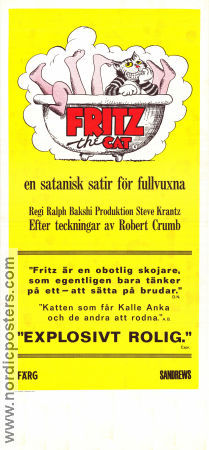 Fritz the Cat 1972 poster Skip Hinnant Ralph Bakshi Affischkonstnär: Robert Crumb Animerat Från serier Kultfilmer Katter