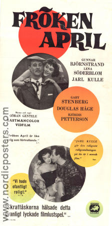 Fröken april 1958 poster Lena Söderblom Gunnar Björklund Jarl Kulle Gaby Stenberg Göran Gentele Cyklar