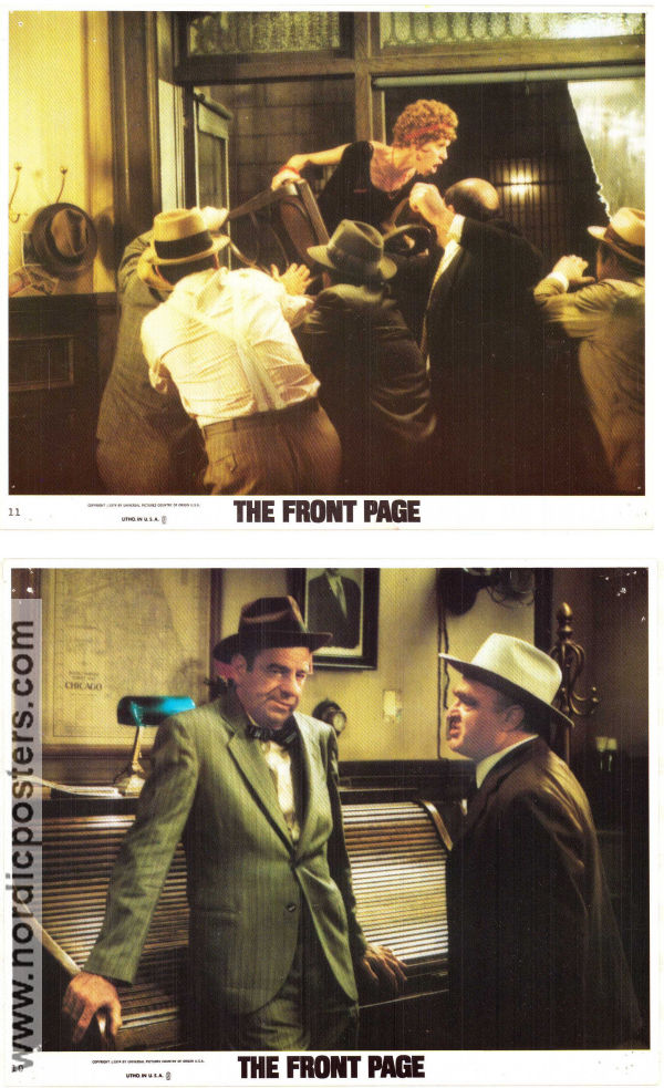 The Front Page 1974 lobbykort Jack Lemmon Walter Matthau Billy Wilder Tidningar