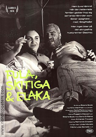 Fula skitiga och elaka 1976 poster Francesco Anniballi Nino Manfredi Maria Bosco Ettore Scola Rökning