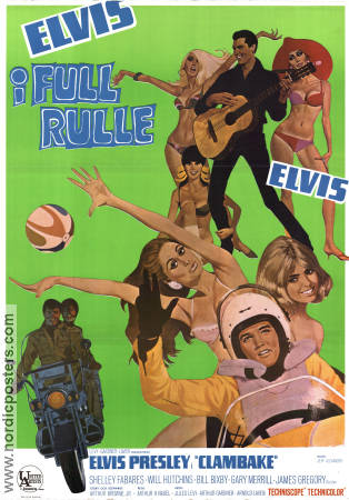 Full rulle 1967 poster Elvis Presley Arthur H Nadel Musikaler Motorcyklar Damer Rock och pop Bilar och racing