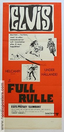 Full rulle 1967 poster Elvis Presley Arthur H Nadel Musikaler Motorcyklar Damer Rock och pop Bilar och racing