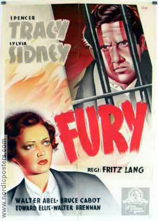 Fury 1936 poster Sylvia Sidney Spencer Tracy Walter Abel Fritz Lang