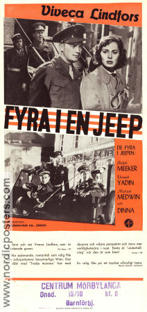 Fyra i en jeep 1951 poster Viveca Lindfors Ralph Meeker Yossi Yadin Leopold Lindtberg Filmen från: Switzerland Krig