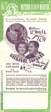 Gäckande skuggan tar hem spelet 1945 poster William Powell Myrna Loy Richard Thorpe