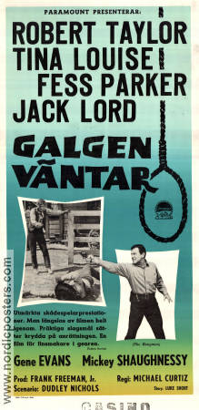 Galgen väntar 1959 poster Robert Taylor Tina Louise Fess Parker Michael Curtiz