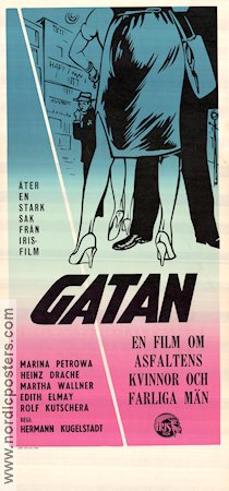 Gatan 1958 poster Martha Wallner Heinz Drache Marina Petrova Hermann Kugelstadt Damer