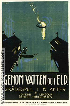 Genom vatten och eld 1921 poster Jack Perrin Marion Feducha LV Jefferson