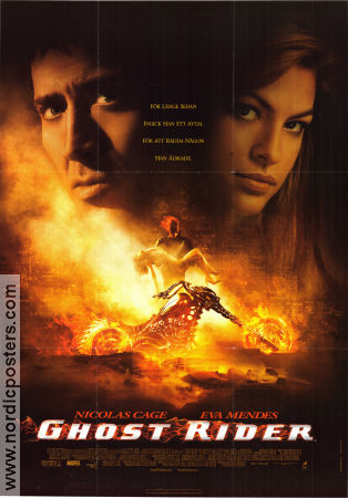 Ghost Rider 2007 poster Nicolas Cage Eva Mendes Sam Elliott Mark Steven Johnson Motorcyklar Från serier