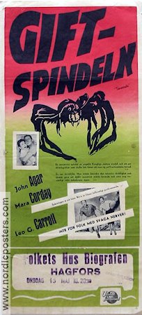 Giftspindeln 1956 poster Mara Corday John Agar