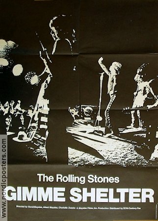 Gimme Shelter 1970 poster Rolling Stones David Maysles Rock och pop Dokumentärer