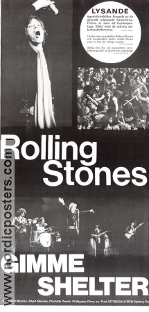 Gimme Shelter 1970 poster Rolling Stones David Maysles Rock och pop Dokumentärer