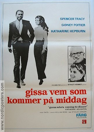 Gissa vem som kommer på middag 1967 poster Spencer Tracy Sidney Poitier Katharine Hepburn Katharine Houghton Stanley Kramer