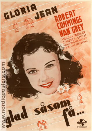 Glad såsom få 1939 poster Gloria Jean Robert Cummings Richard Wallace