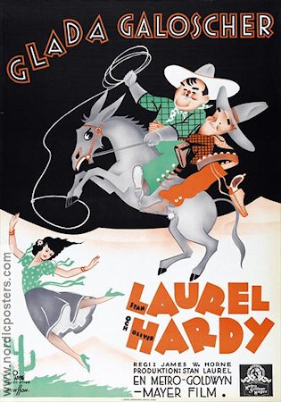 Glada galoscher 1937 poster Laurel and Hardy Helan och Halvan