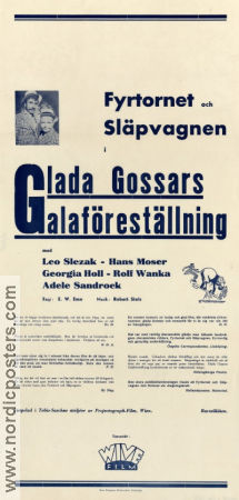 Glada gossars galaförestållning 1935 poster Leo Slezak Hans Moser EW Emo