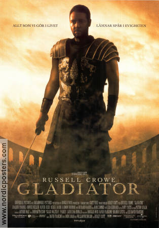 Gladiator 2000 poster Russell Crowe Joaquin Phoenix Connie Nielsen Ridley Scott Svärd och sandal