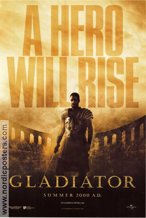 Gladiator 2000 poster Russell Crowe Joaquin Phoenix Connie Nielsen Ridley Scott Svärd och sandal