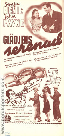 Glädjens serenad 1941 poster Sonja Henie John Payne Glenn Miller H Bruce Humberstone Jazz Musikaler