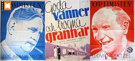 Goda vänner och trogna grannar 1938 poster Eric Abrahamsson Ludde Gentzel Ludde Gentzel Kotti Chave Marianne Aminoff