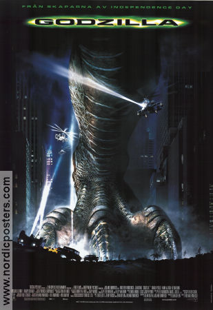 Godzilla 1998 poster Matthew Broderick Jean Reno Maria Pitillo Roland Emmerich Dinosaurier och drakar