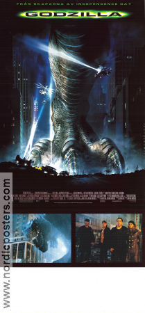 Godzilla 1998 poster Matthew Broderick Jean Reno Maria Pitillo Roland Emmerich Dinosaurier och drakar