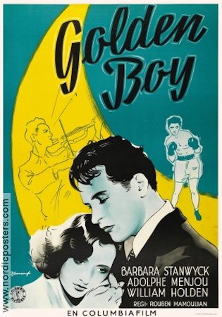 Golden Boy 1939 poster Barbara Stanwyck Adolphe Menjou