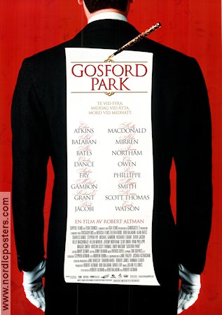 Gosford Park 2002 poster Maggie Smith Ryan Phillippe Robert Altman