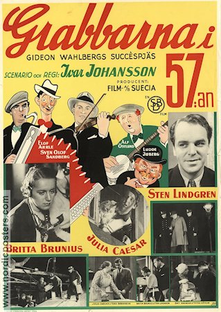 Grabbarna i 57:an 1935 poster Julia Caesar Sten Lindgren Britta Brunius Thyra Dörum Tord Bernheim