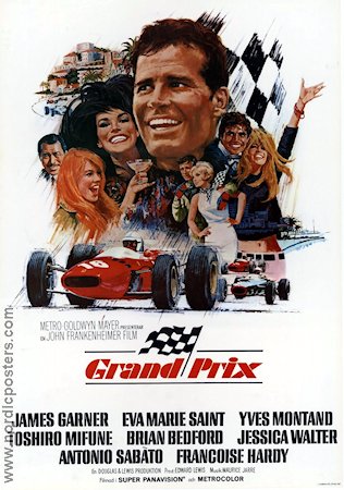 Grand Prix 1967 poster James Garner Eva Marie Saint Yves Montand John Frankenheimer Bilar och racing