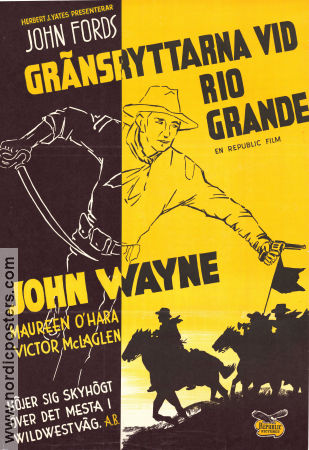 Gränsryttarna vid Rio Grande 1950 poster John Wayne Maureen O´Hara Ben Johnson Victor McLaglen John Ford