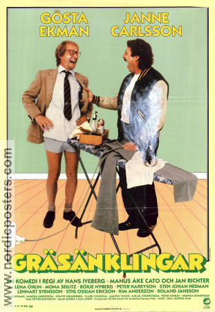 Gräsänklingar 1982 poster Gösta Ekman Janne Carlsson Lena Olin Hans Iveberg