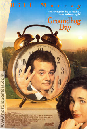 Groundhog Day 1993 poster Bill Murray Andie MacDowell Chris Elliott Harold Ramis Klockor