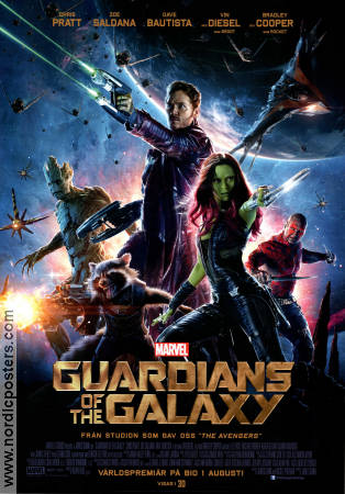 Guardians of the Galaxy 2014 poster Chris Pratt Vin Diesel Bradley Cooper James Gunn Hitta mer: Marvel