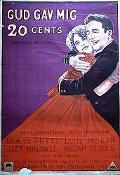 Gud gav mig 20 cents 1927 poster Lya de Putti Lois Moran