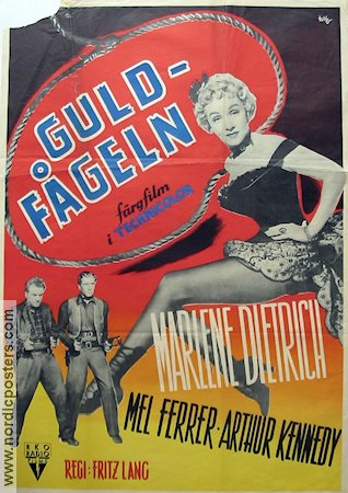 Guldfågeln 1952 poster Marlene Dietrich Mel Ferrer Fritz Lang