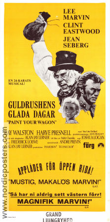 Guldrushens glada dagar 1969 poster Lee Marvin Clint Eastwood Jean Seberg Joshua Logan Musikaler