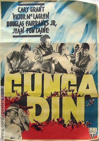 Gunga Din 1939 poster Cary Grant Victor McLaglen Douglas Fairbanks Jr