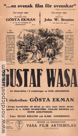 Gustaf Wasa 1928 poster Gösta Ekman Edvin Adolphson Hugo Björne John W Brunius