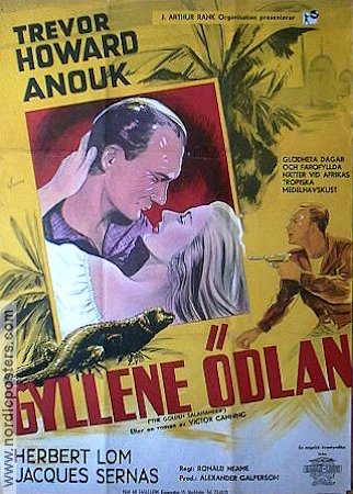 Gyllene ödlan 1950 poster Trevor Howard Anouk Aimée Herbert Lom Ronald Neame