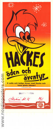 Hackes öden och äventyr 1954 poster Woody Woodpecker Hacke Hackspett Walter Lantz Animerat