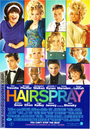 Hairspray 2007 poster John Travolta Queen Latifah Nikki Blonsky Adam Shankman Musikaler